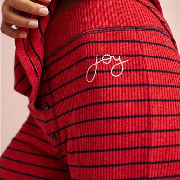 Sundry Pants - NWOT Sundry Red & Navy Joy Lounge Pants ~ Small